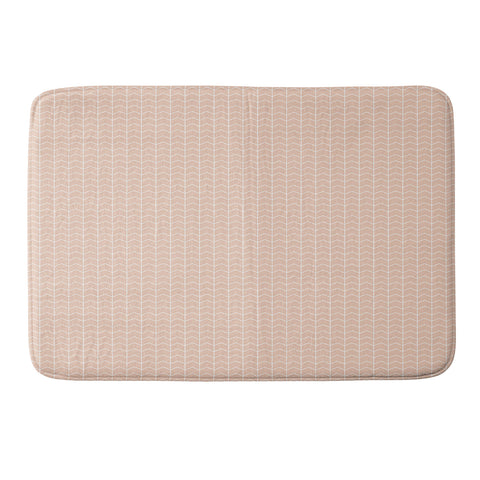 Little Arrow Design Co boreas blush chevron Memory Foam Bath Mat