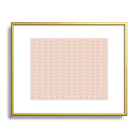 Little Arrow Design Co boreas blush chevron Metal Framed Art Print