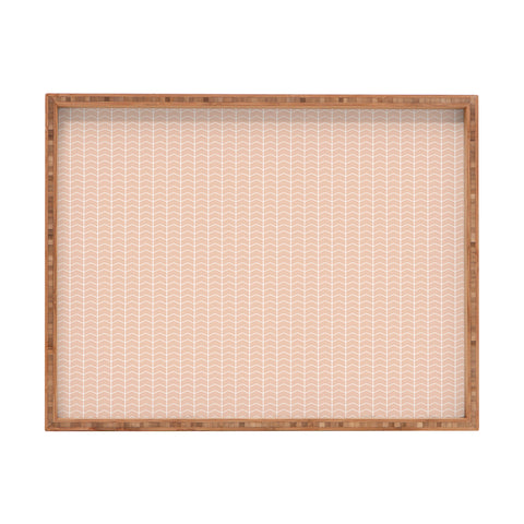 Little Arrow Design Co boreas blush chevron Rectangular Tray