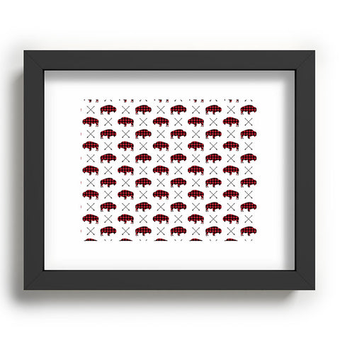 Little Arrow Design Co buffalo and arrows in plaid Recessed Framing Rectangle