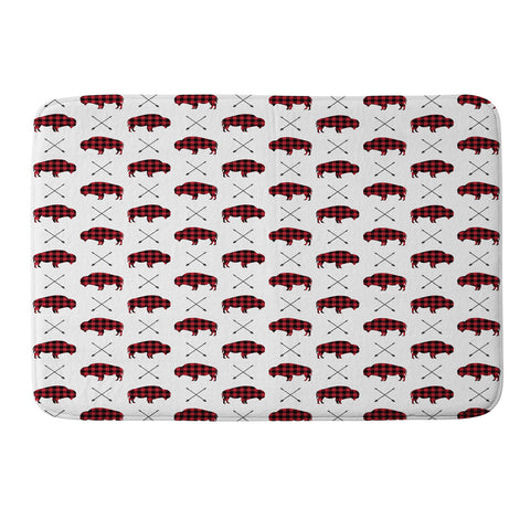 Little Arrow Design Co buffalo and arrows in plaid Memory Foam Bath Mat