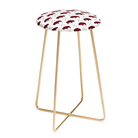 Little Arrow Design Co buffalo and arrows in plaid Counter Stool