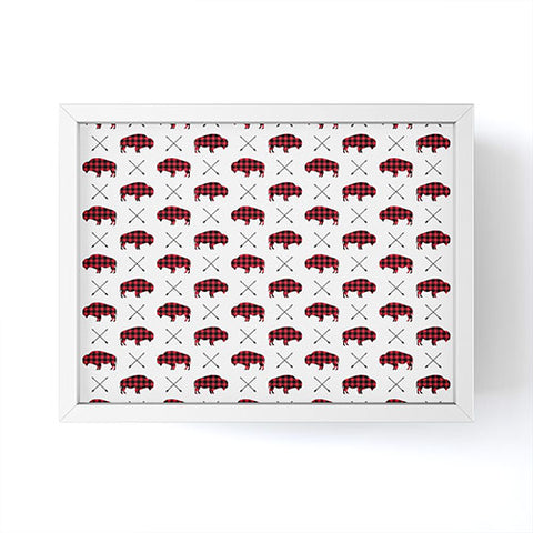 Little Arrow Design Co buffalo and arrows in plaid Framed Mini Art Print
