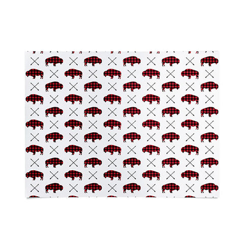 Little Arrow Design Co buffalo and arrows in plaid Poster