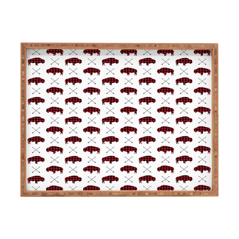 Little Arrow Design Co buffalo and arrows in plaid Rectangular Tray