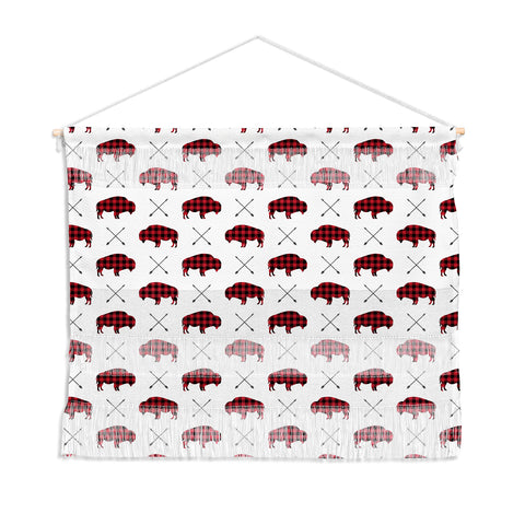 Little Arrow Design Co buffalo and arrows in plaid Wall Hanging Landscape