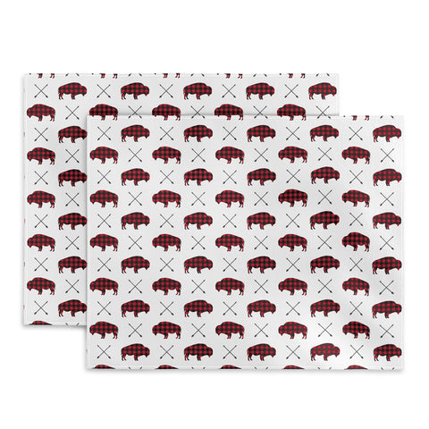 Little Arrow Design Co buffalo and arrows in plaid Placemat
