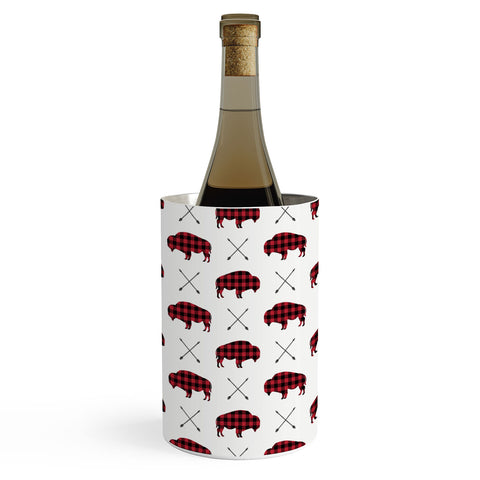 Little Arrow Design Co buffalo and arrows in plaid Wine Chiller