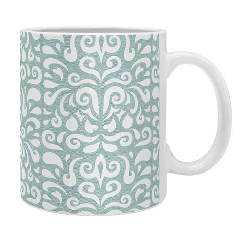 Little Arrow Design Co cadence damask teal Coffee Mug