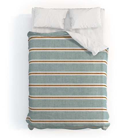 Little Arrow Design Co Cadence Stripes dusty blue Duvet Cover