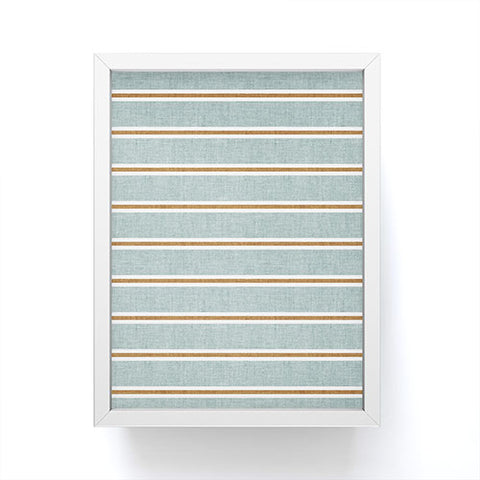 Little Arrow Design Co Cadence Stripes dusty blue Framed Mini Art Print