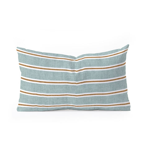 Little Arrow Design Co Cadence Stripes dusty blue Oblong Throw Pillow