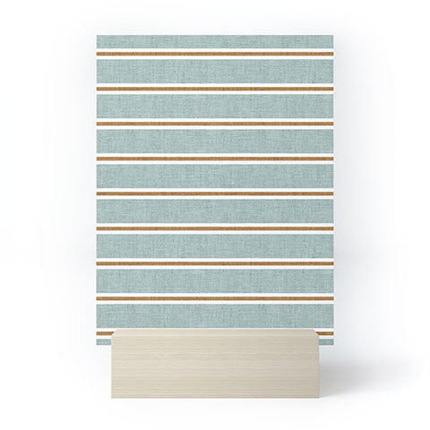 Little Arrow Design Co Cadence Stripes dusty blue Mini Art Print