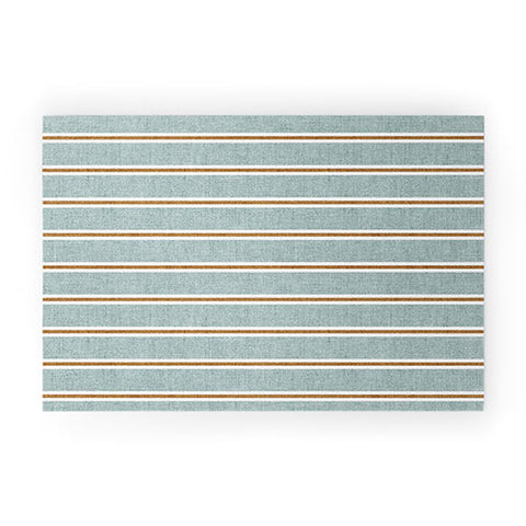 Little Arrow Design Co Cadence Stripes dusty blue Welcome Mat