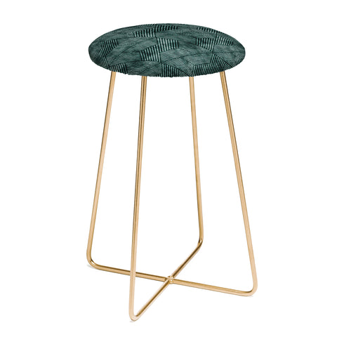Little Arrow Design Co cadence triangles dark green Counter Stool