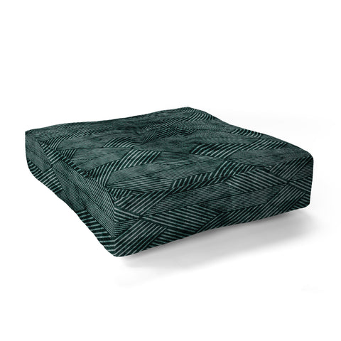 Little Arrow Design Co cadence triangles dark green Floor Pillow Square