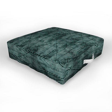 Little Arrow Design Co cadence triangles dark green Outdoor Floor Cushion