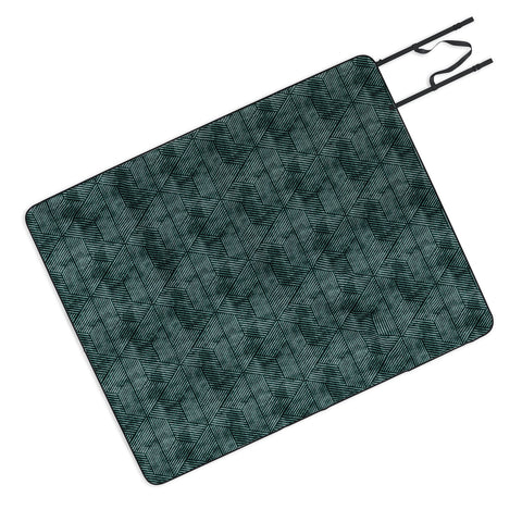 Little Arrow Design Co cadence triangles dark green Picnic Blanket