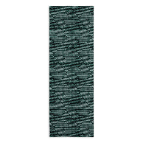 Little Arrow Design Co cadence triangles dark green Yoga Towel