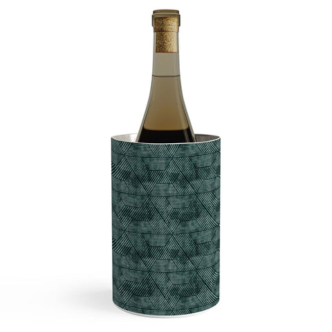 Little Arrow Design Co cadence triangles dark green Wine Chiller