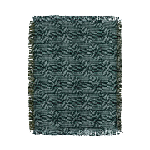 Little Arrow Design Co cadence triangles dark green Throw Blanket