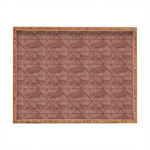 Little Arrow Design Co cadence triangles rust Rectangular Tray