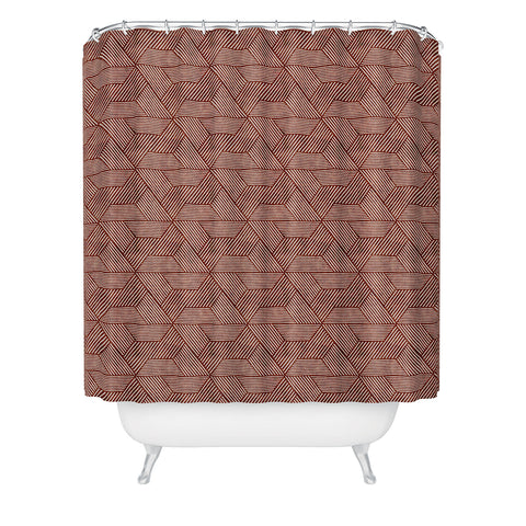 Little Arrow Design Co cadence triangles rust Shower Curtain
