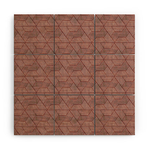 Little Arrow Design Co cadence triangles rust Wood Wall Mural