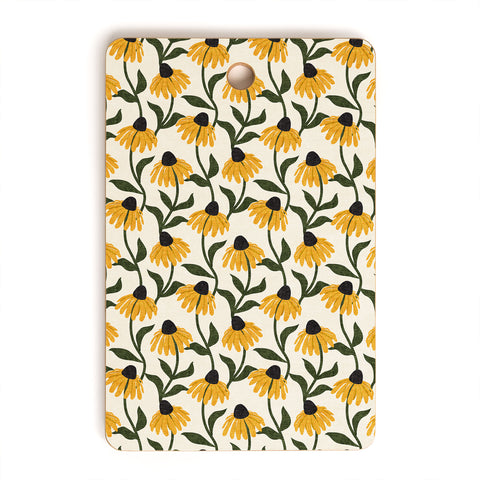 Little Arrow Design Co coneflowers cream Cutting Board Rectangle