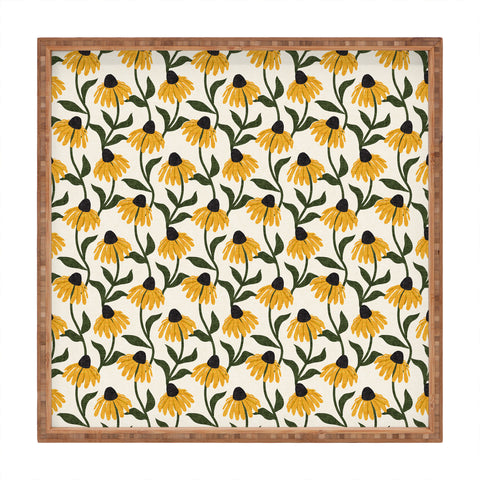 Little Arrow Design Co coneflowers cream Square Tray