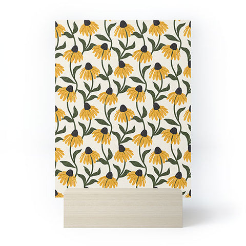 Little Arrow Design Co coneflowers cream Mini Art Print