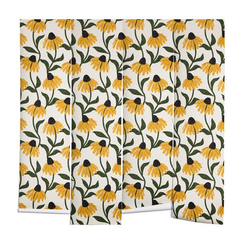 Little Arrow Design Co coneflowers cream Wall Mural