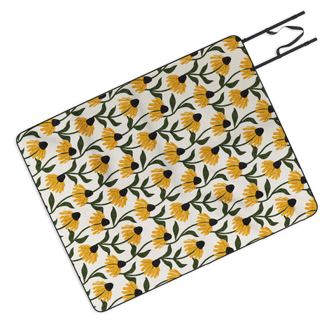 Little Arrow Design Co coneflowers cream Picnic Blanket