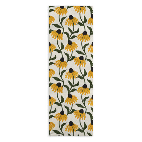 Little Arrow Design Co coneflowers cream Yoga Towel