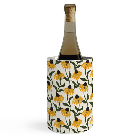 Little Arrow Design Co coneflowers cream Wine Chiller