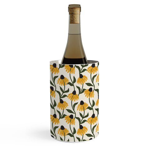 Little Arrow Design Co coneflowers cream Wine Chiller