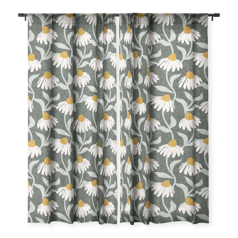Little Arrow Design Co coneflowers olive Sheer Non Repeat