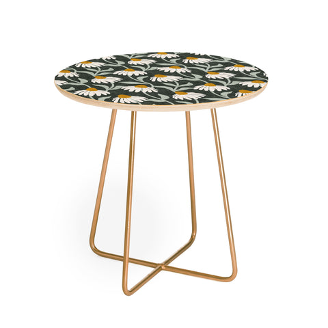 Little Arrow Design Co coneflowers olive Round Side Table