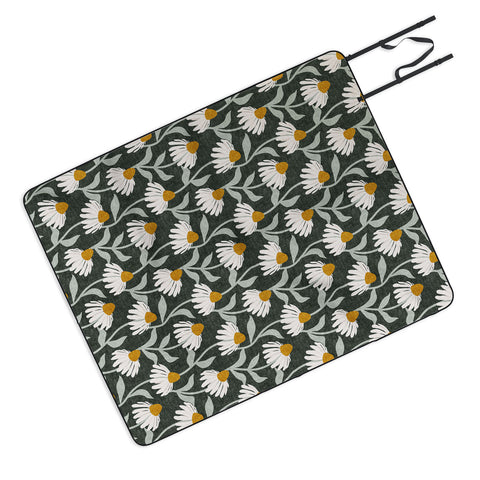 Little Arrow Design Co coneflowers olive Picnic Blanket