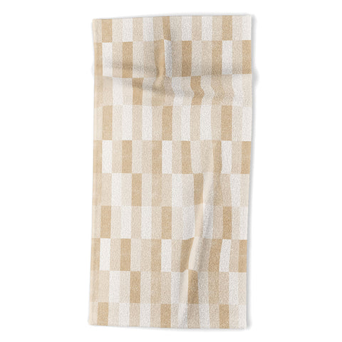Little Arrow Design Co cosmo tile gold Beach Towel