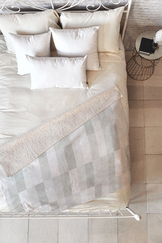 Little Arrow Design Co cosmo tile gray Fleece Throw Blanket