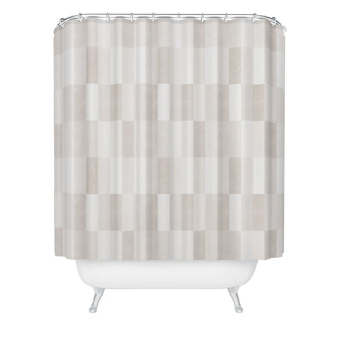 Little Arrow Design Co cosmo tile khaki Shower Curtain