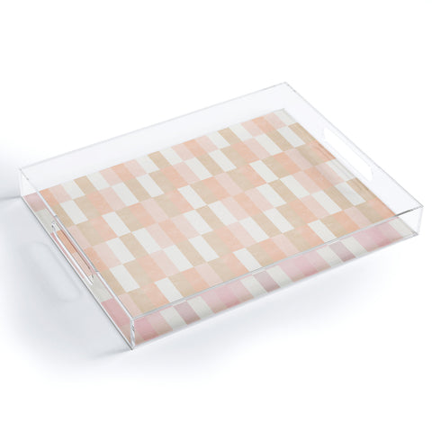 Little Arrow Design Co cosmo tile multi pink Acrylic Tray