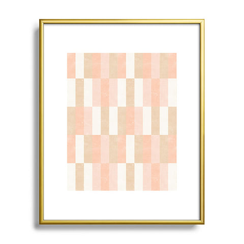 Little Arrow Design Co cosmo tile multi pink Metal Framed Art Print