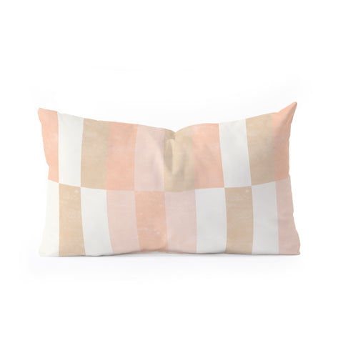 Little Arrow Design Co cosmo tile multi pink Oblong Throw Pillow