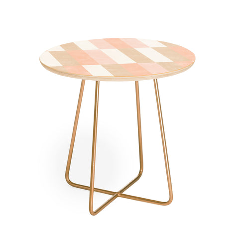 Little Arrow Design Co cosmo tile multi pink Round Side Table