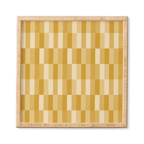 Little Arrow Design Co cosmo tile mustard Framed Wall Art