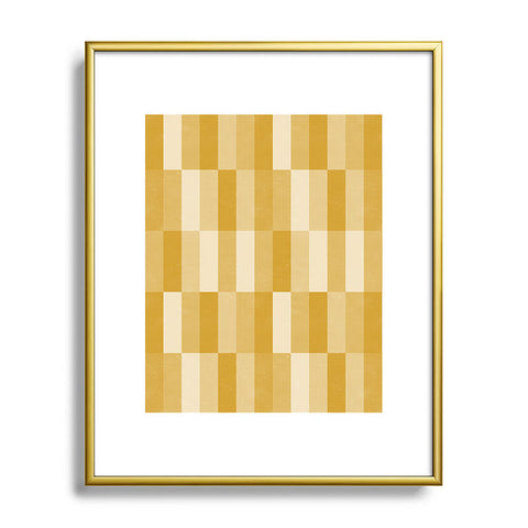 Little Arrow Design Co cosmo tile mustard Metal Framed Art Print