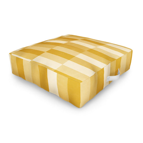 Little Arrow Design Co cosmo tile mustard Outdoor Floor Cushion