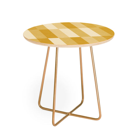 Little Arrow Design Co cosmo tile mustard Round Side Table